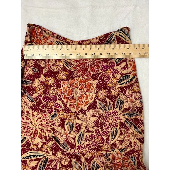 Chico's Design Womens Floral Print 100% Rayon Skirt With Ruffle Hem Size 1 - Picture 5 of 8